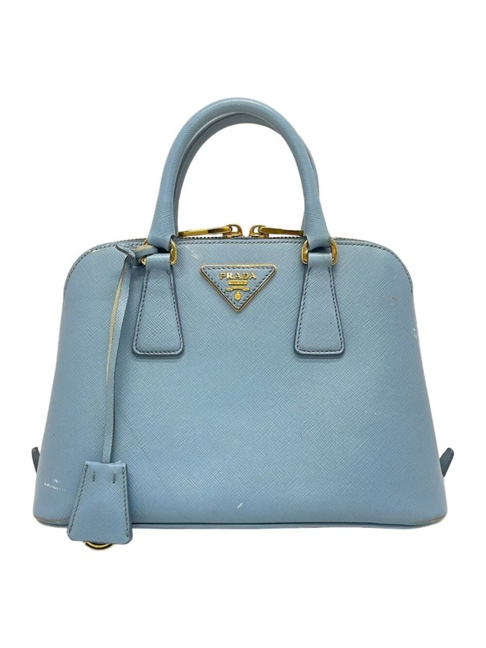 Prada Handbag Promenade Light Blue Leather